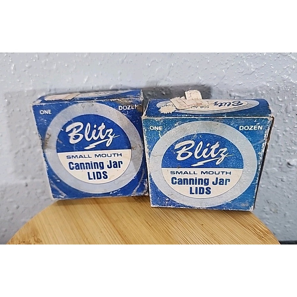 Vintage Blitz Canning Lids – Small Mouth Dome Lids – Box Only Decoration